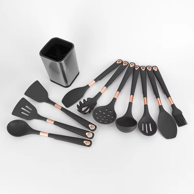 Silicone Kitchenware Cooking Utensils Set Heat Resistant Kitchen Non-Stick Cooking Utensils Baking Kitchen Cooking Accessories