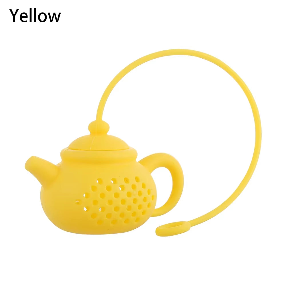 1Pcs Creative Teapot-Shape Tea Infuser Strainer Silicone Tea Bag Leaf Filter Diffuser Teaware Teapot Accessory Kitchen Gadget