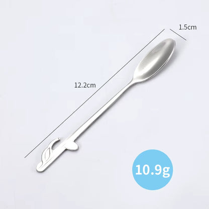 1Pcs Stainless Steel Coffee & Tea Spoon Music Symbol Long Handle Creative Spoon Drinking Tools Kitchen Gadget Flatware Tableware