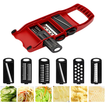 Fruit Cutter Kitchen Tools Kitchen Gadget Vegetable Mandoline Slicer Grater 6 Blades Slicer Cooking Tool Sets