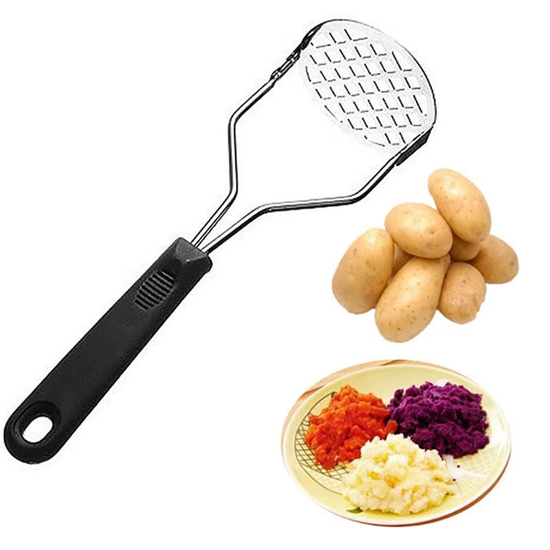 1PCS Stainless Steel Kitchen Gadget Potato Masher Press Cooking Tool Mashed Potatoes Wavy Pressure Rice Kitchen Accessories