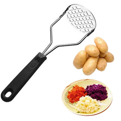 1PCS Stainless Steel Kitchen Gadget Potato Masher Press Cooking Tool Mashed Potatoes Wavy Pressure Rice Kitchen Accessories