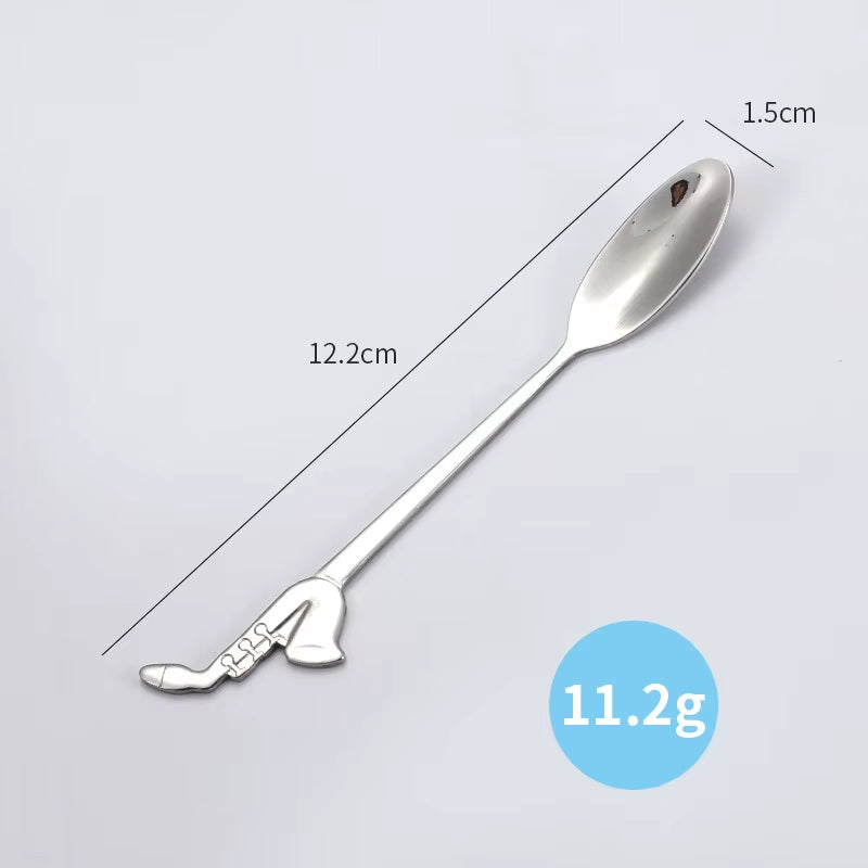 1Pcs Stainless Steel Coffee & Tea Spoon Music Symbol Long Handle Creative Spoon Drinking Tools Kitchen Gadget Flatware Tableware