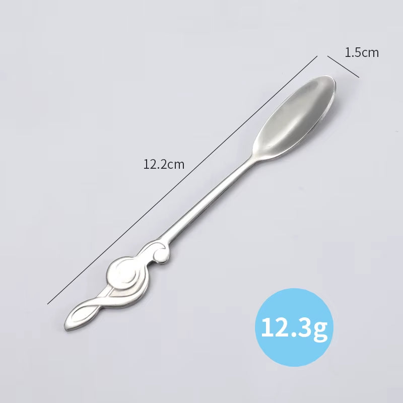 1Pcs Stainless Steel Coffee & Tea Spoon Music Symbol Long Handle Creative Spoon Drinking Tools Kitchen Gadget Flatware Tableware