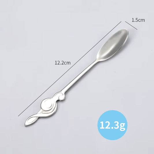 1Pcs Stainless Steel Coffee & Tea Spoon Music Symbol Long Handle Creative Spoon Drinking Tools Kitchen Gadget Flatware Tableware