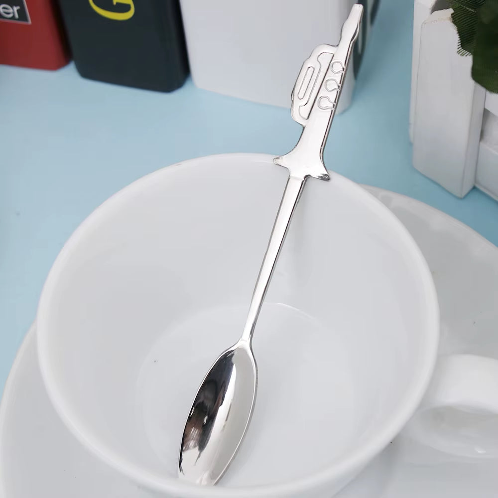 1Pcs Stainless Steel Coffee & Tea Spoon Music Symbol Long Handle Creative Spoon Drinking Tools Kitchen Gadget Flatware Tableware