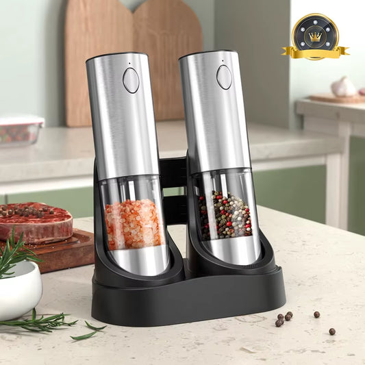 Electric Rechargeable Salt and Pepper Grinder with Adjustable Coarseness Refillable Mill Battery Powered Kitchen Gadget