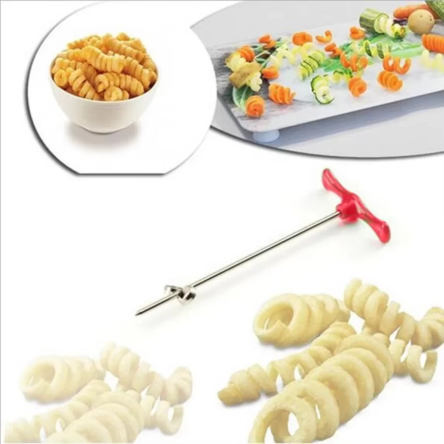 Potato Spiral Cutter Manual Roller French Fry Cutter Making Twist Shredder Grater Kitchen Gadget Cooking Tools Vegetable Slicer