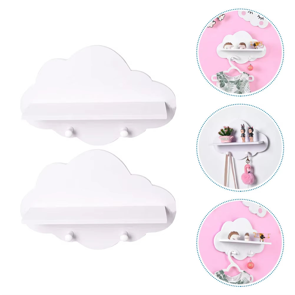 2 Pcs Kitchen Seasoning Rack Floating Cloud Shelves Shelf Storage Child Hanging