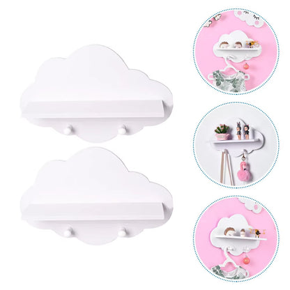 2 Pcs Kitchen Seasoning Rack Floating Cloud Shelves Shelf Storage Child Hanging