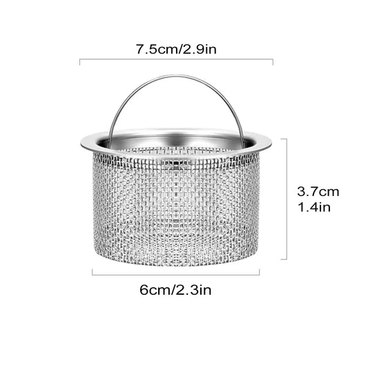 Kitchen Sink Strainer 2.9 Inch Diameter Sink Drain Strainer with Handle, 304 Stainless Steel Rust Free Kitchen Gadget