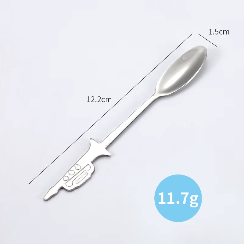 1Pcs Stainless Steel Coffee & Tea Spoon Music Symbol Long Handle Creative Spoon Drinking Tools Kitchen Gadget Flatware Tableware