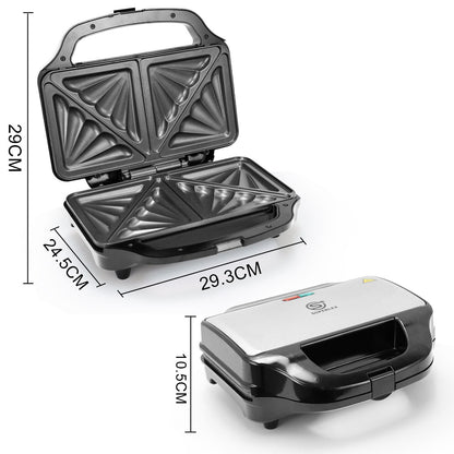 XL Deep Fill Toastie Maker Sandwich Toaster Machine 2 Slice Non-Stick Plate 900W