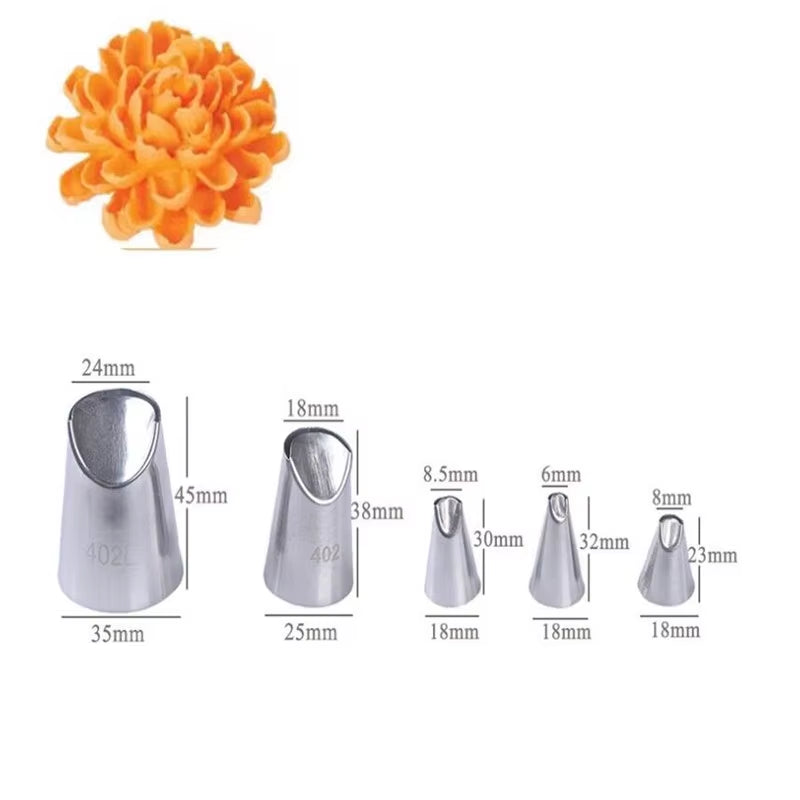 1/3/5Pc/Set of Chrysanthemum Nozzle Icing Piping Pastry Nozzles Kitchen Gadget Baking Accessories Making Cake Decoration Tools