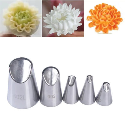 1/3/5Pc/Set of Chrysanthemum Nozzle Icing Piping Pastry Nozzles Kitchen Gadget Baking Accessories Making Cake Decoration Tools