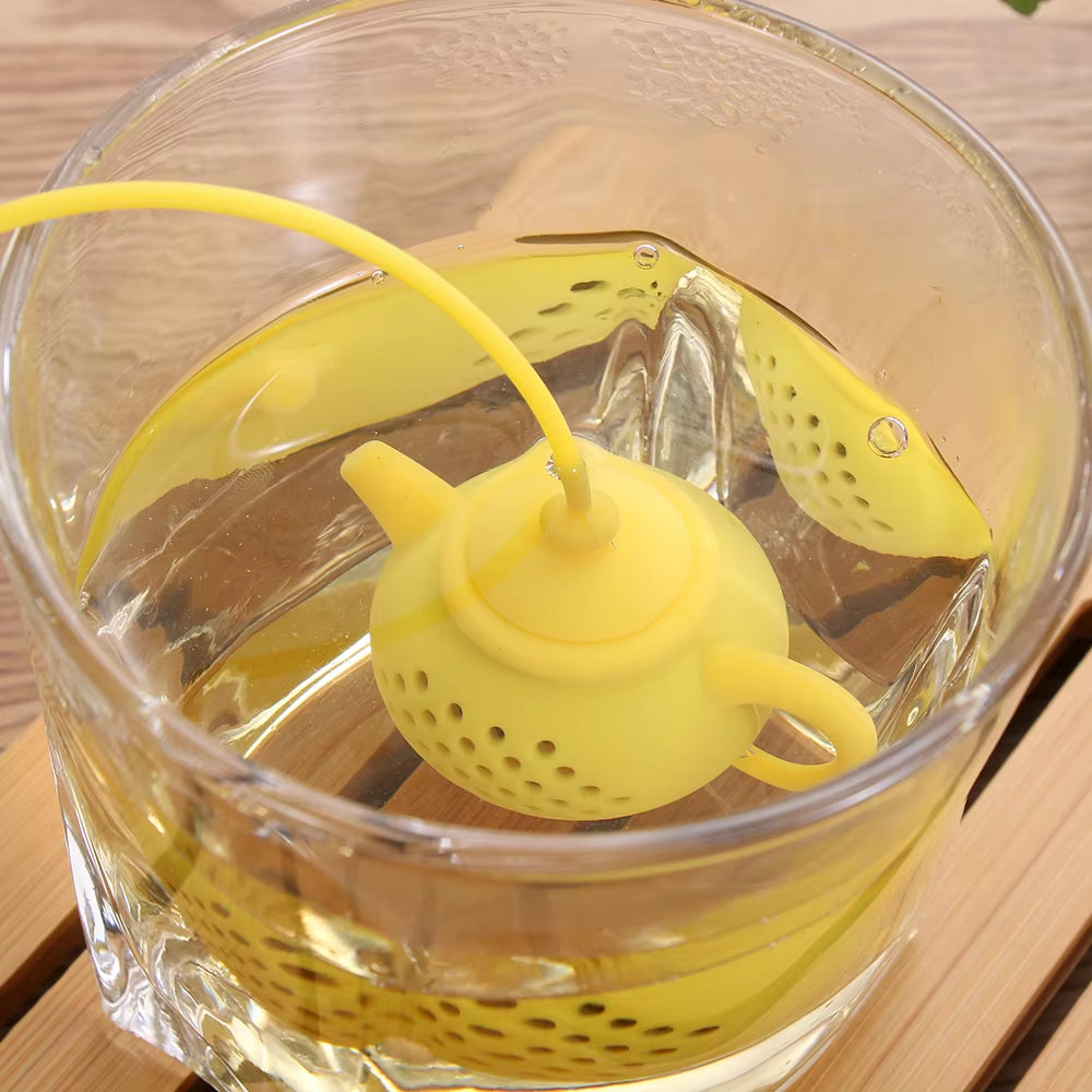 1Pcs Creative Teapot-Shape Tea Infuser Strainer Silicone Tea Bag Leaf Filter Diffuser Teaware Teapot Accessory Kitchen Gadget