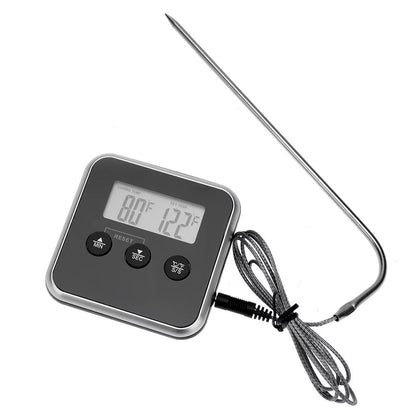 Electronic Digital LCD Food Thermometer Probe BBQ Meat Water Oil Cooking Temperature for Kitchen Cooking Alarm Cooking Timer