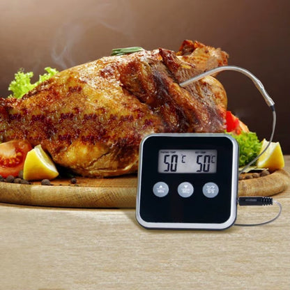 Electronic Digital LCD Food Thermometer Probe BBQ Meat Water Oil Cooking Temperature for Kitchen Cooking Alarm Cooking Timer