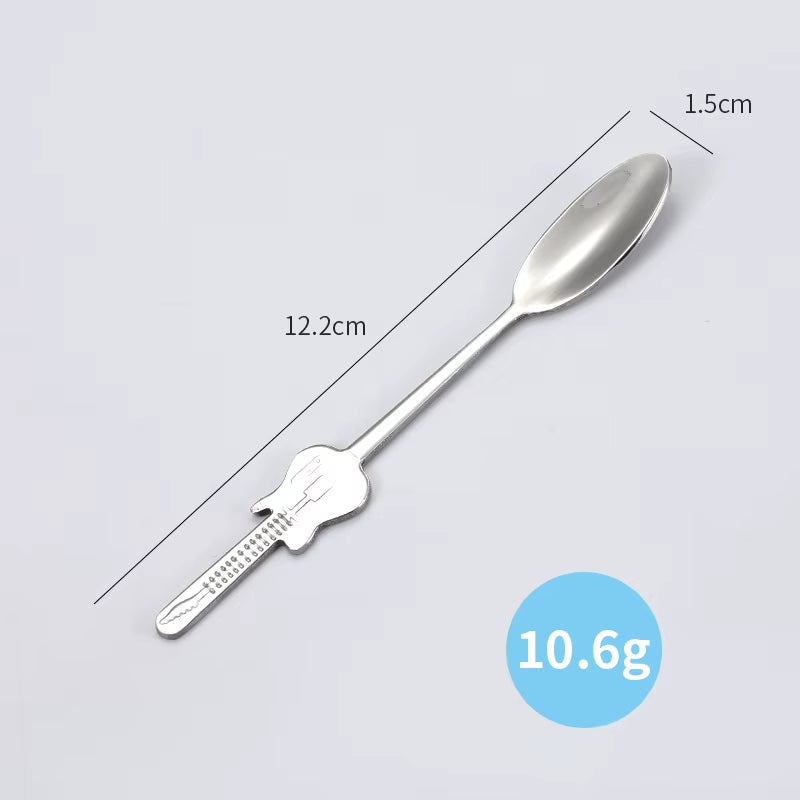 1Pcs Stainless Steel Coffee & Tea Spoon Music Symbol Long Handle Creative Spoon Drinking Tools Kitchen Gadget Flatware Tableware