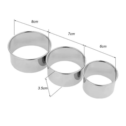 3Pcs /Set Stainless Steel round Dumplings Molds Cutter Maker Cookie Cake Pastry Wrapper Dough Cutting Accessories Kitchen Gadget