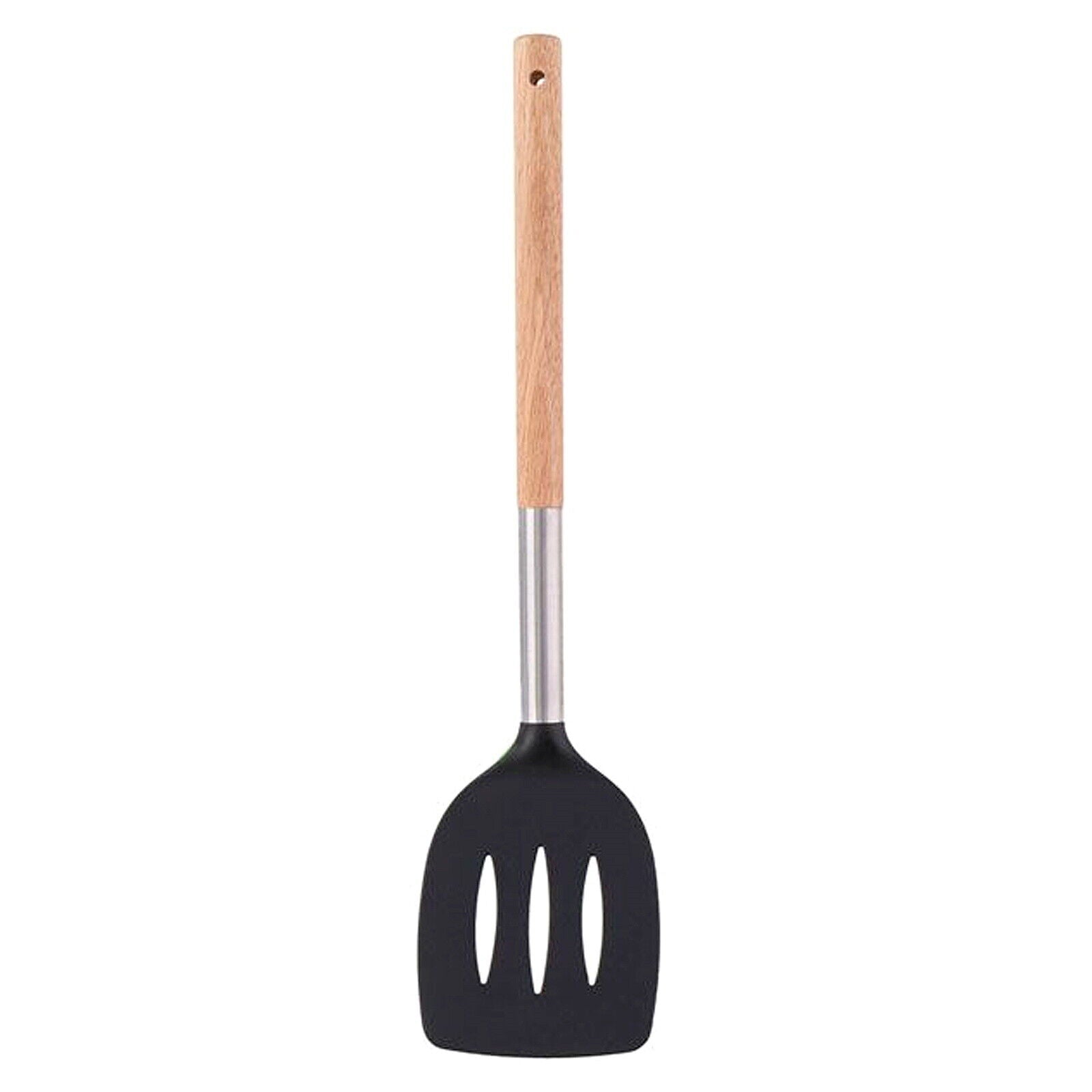 Cooking Utensil Nylon Kitchen Spatula Turner Skimmer Gadget Tool Wooden Handle