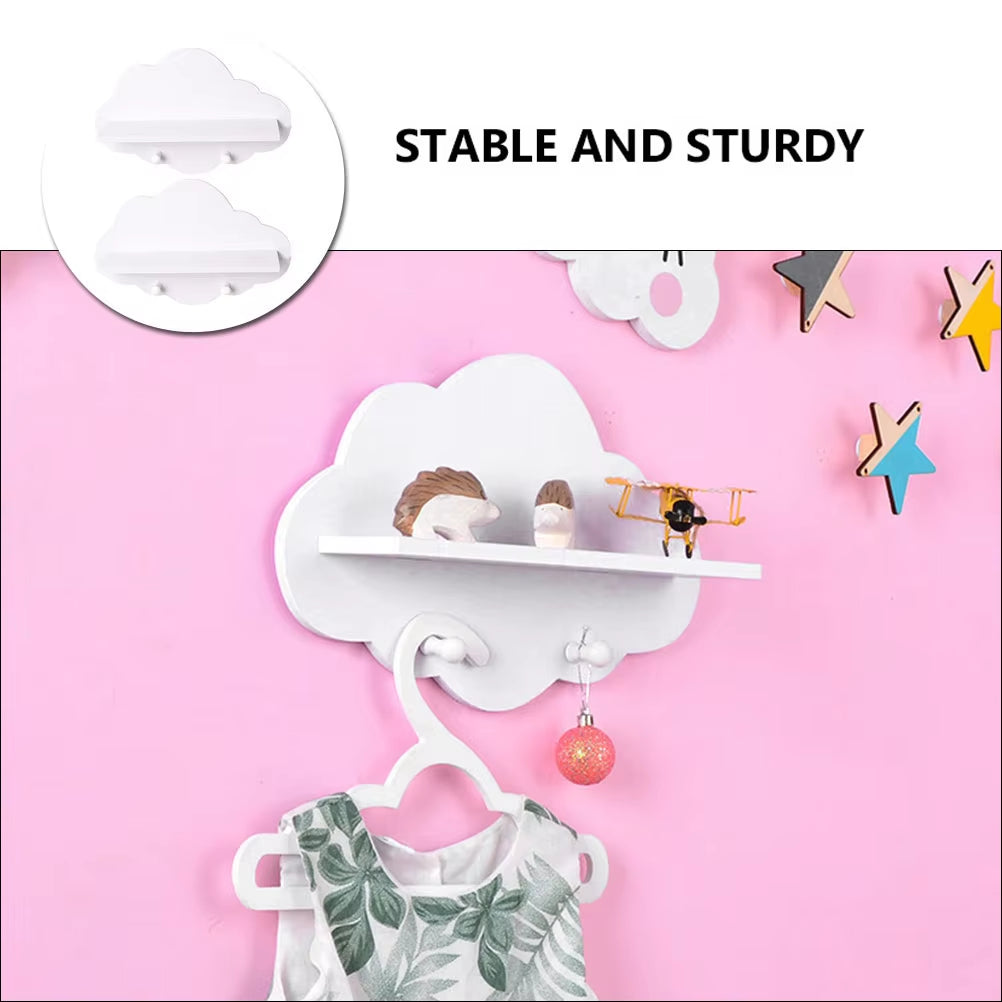 2 Pcs Kitchen Seasoning Rack Floating Cloud Shelves Shelf Storage Child Hanging