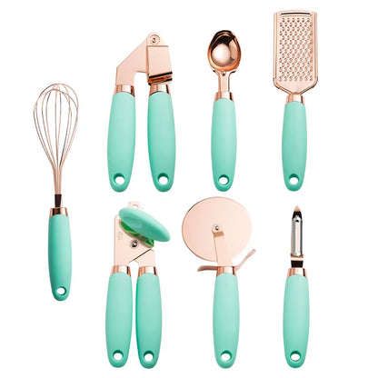 4-7PCS Rose Gold Garlic Press Pizza Cutter Kitchen Gadget Set Can Opener Potato Cooking High-End Kitchenware Kitchen Accessories