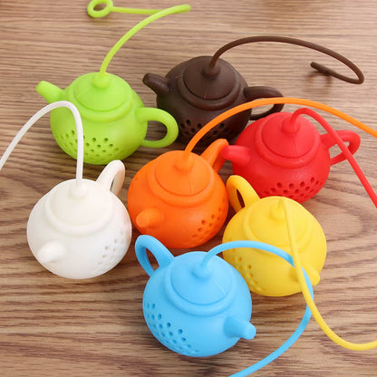 1Pcs Creative Teapot-Shape Tea Infuser Strainer Silicone Tea Bag Leaf Filter Diffuser Teaware Teapot Accessory Kitchen Gadget