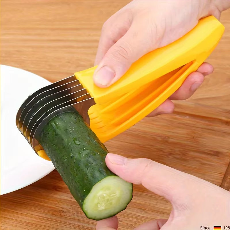 Durable Stainless Steel Blades for Perfect Slicing Needs– Banana Cucumber Slicer and Kitchen Gadget