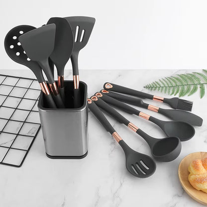 Silicone Kitchenware Cooking Utensils Set Heat Resistant Kitchen Non-Stick Cooking Utensils Baking Kitchen Cooking Accessories