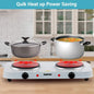 2000W Double Hotplate Portable Food Warmer Outdoor Tabletop Cooker Low Wattage