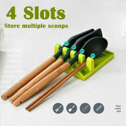 Kitchen Heat Resistant Spoon Rest Cooking Utensil Spatula Holder Tools Rack