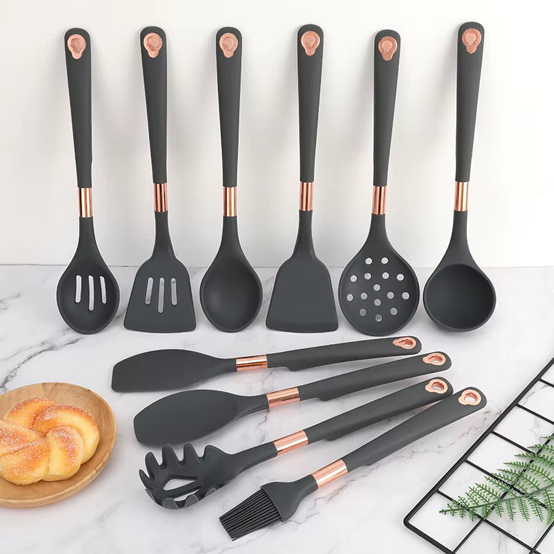 Silicone Kitchenware Cooking Utensils Set Heat Resistant Kitchen Non-Stick Cooking Utensils Baking Kitchen Cooking Accessories