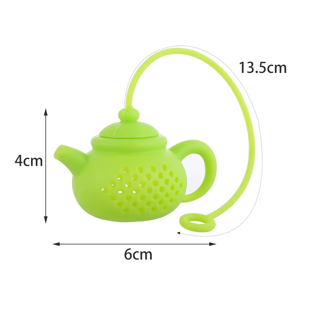 1Pcs Creative Teapot-Shape Tea Infuser Strainer Silicone Tea Bag Leaf Filter Diffuser Teaware Teapot Accessory Kitchen Gadget