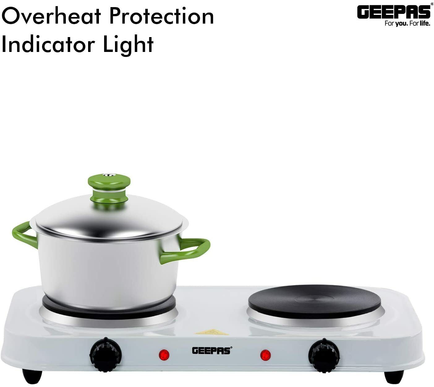 2000W Double Hotplate Portable Food Warmer Outdoor Tabletop Cooker Low Wattage